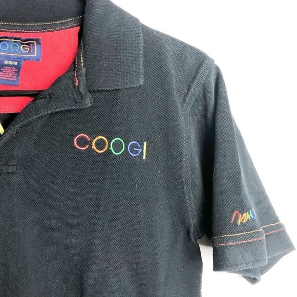 Coogi Rainbow Knit Fitted Polo Short Sleeve Shirt Medium - Picture 5 of 10